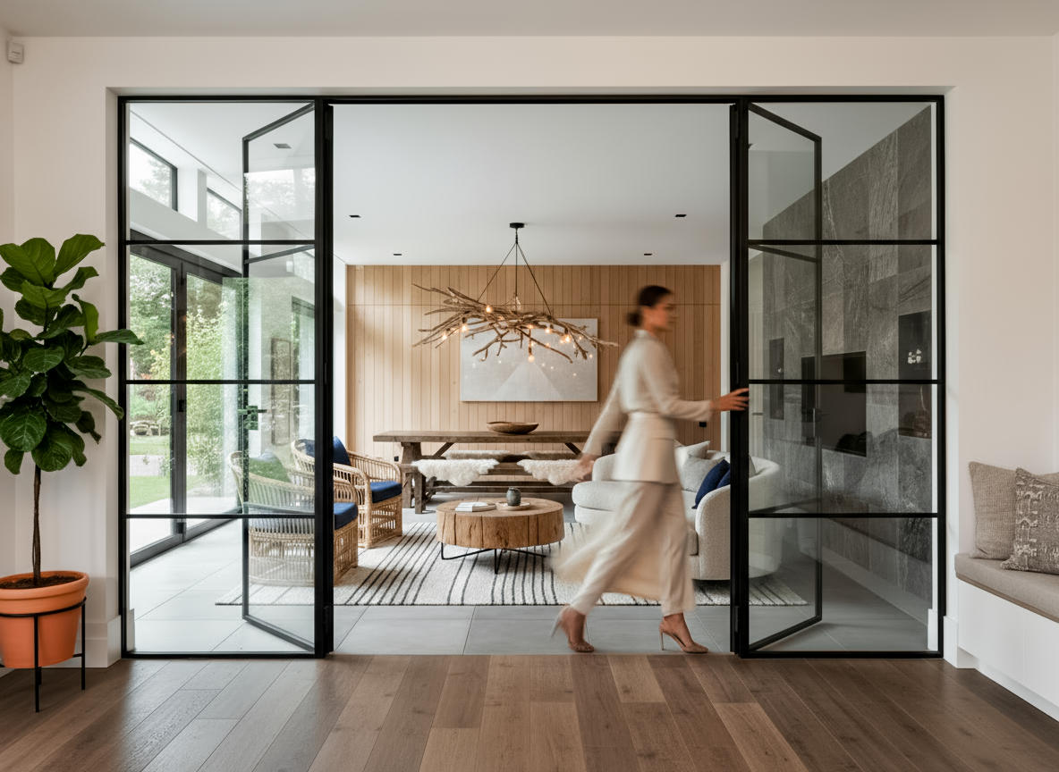 hinged doors 22